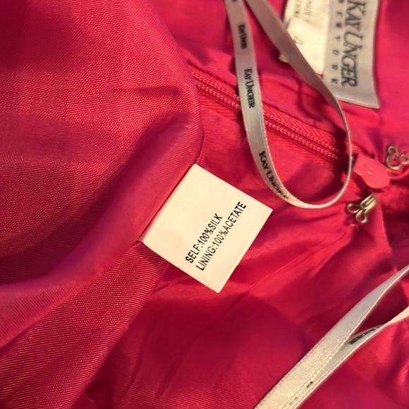 Kay Unger silk cocktail dress with belt (pink, size 4) - Picture 12 of 15